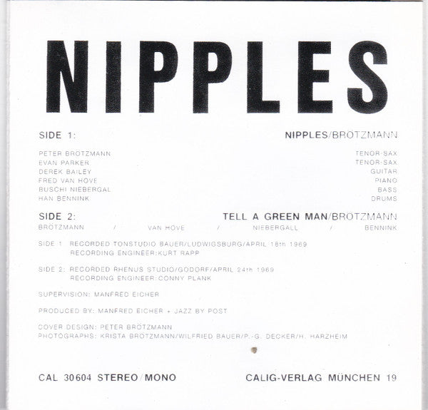 Nipples by Peter Brötzmann Sextet – Groovie Records