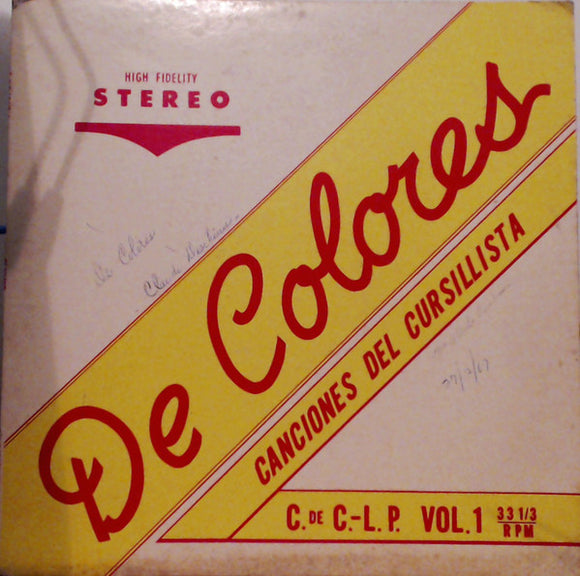 De Colores - Canciones Del Cursillista Vol. 1